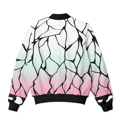 🌸 Mitsuri Kanroji Pastel Crack Bomber Jacket