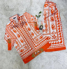 🌟 Naqsh-e-Hayat Red  2-Piece Kurti Set 🌟