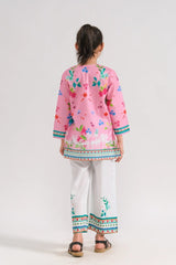 🌸🕊️ Pink Blossom – 2 PCS Kurti Set