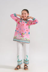 🌸🕊️ Pink Blossom – 2 PCS Kurti Set