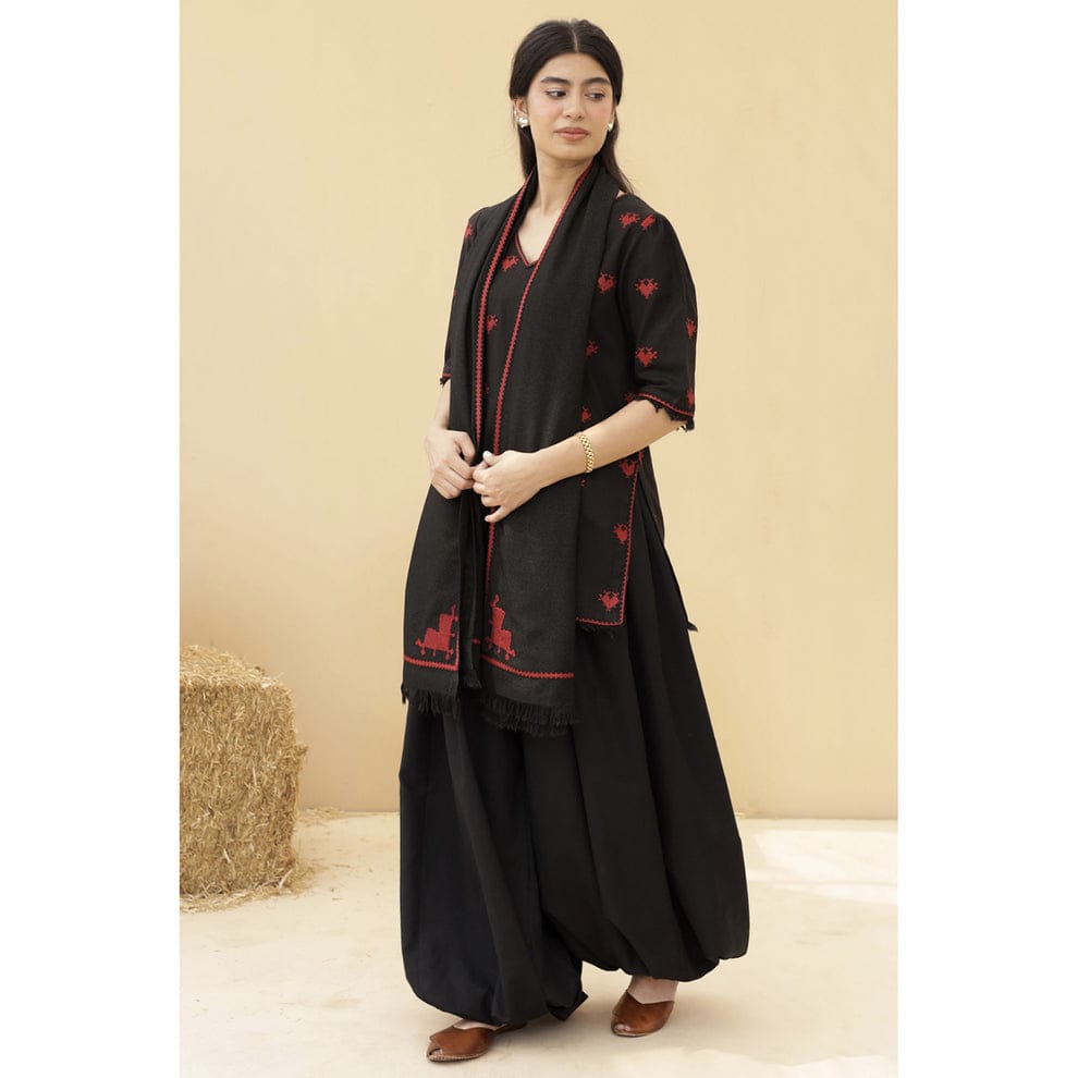 🖤 Zohra Black – 2 Piece Kurti Set