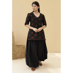 🖤 Zohra Black – 2 Piece Kurti Set